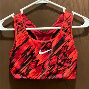Black/Orange/Red Nike Sports Bra.
